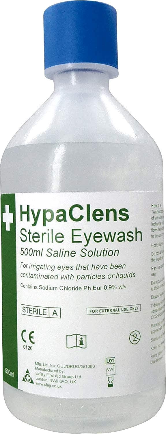 HypaClens Emergency Sterile Eye Wash Bottle (500ml) 1 x 500ml Bottle