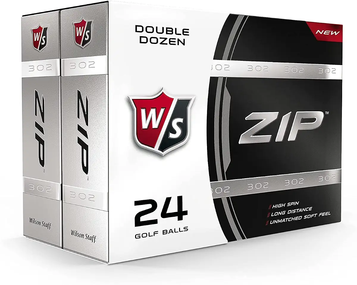 Wilson Staff Zip Golf Balls (Pack of 24) 2 Count (Pack of 1) White