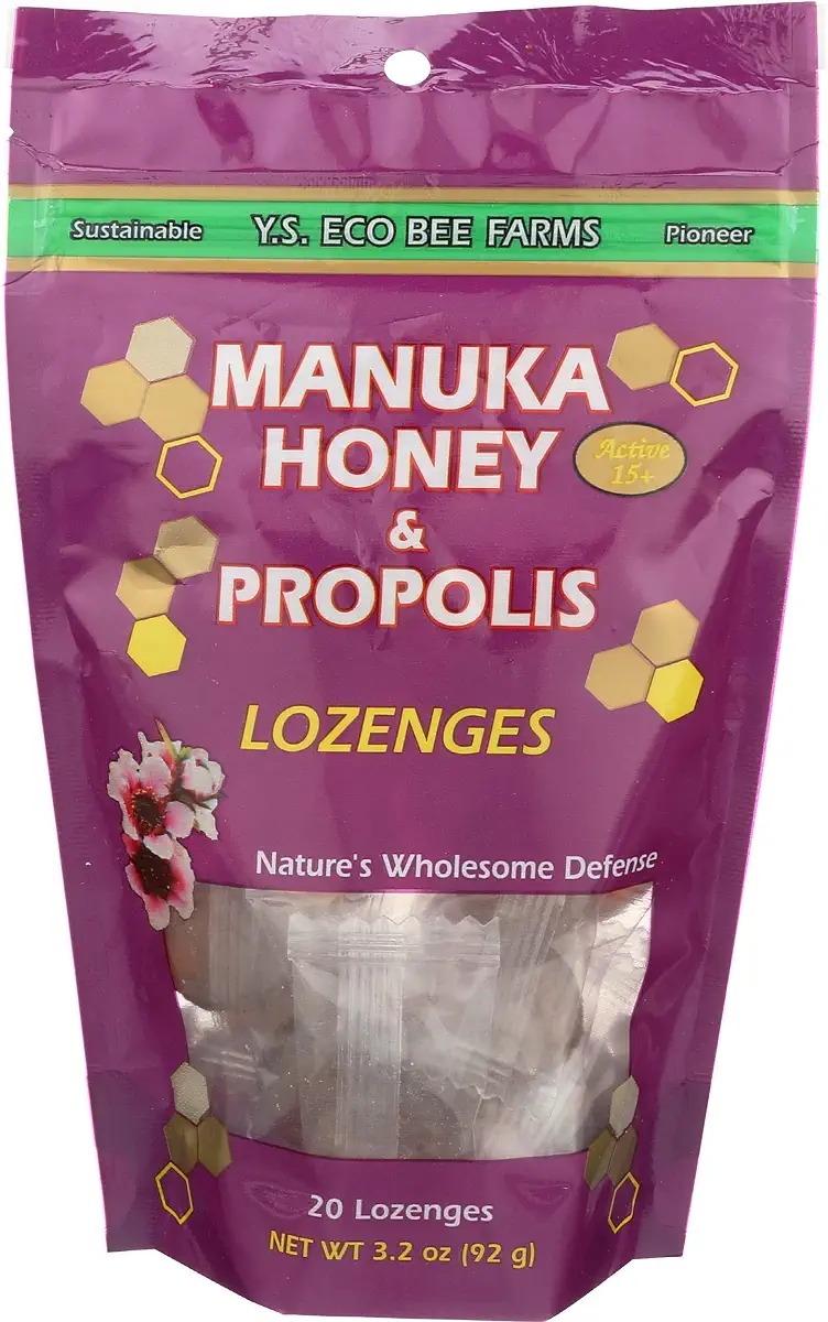 Y.S. Eco Bee Farms Manuka Honey & Propolis Lozenges 20 Lozenges 3.2 oz (92 g)